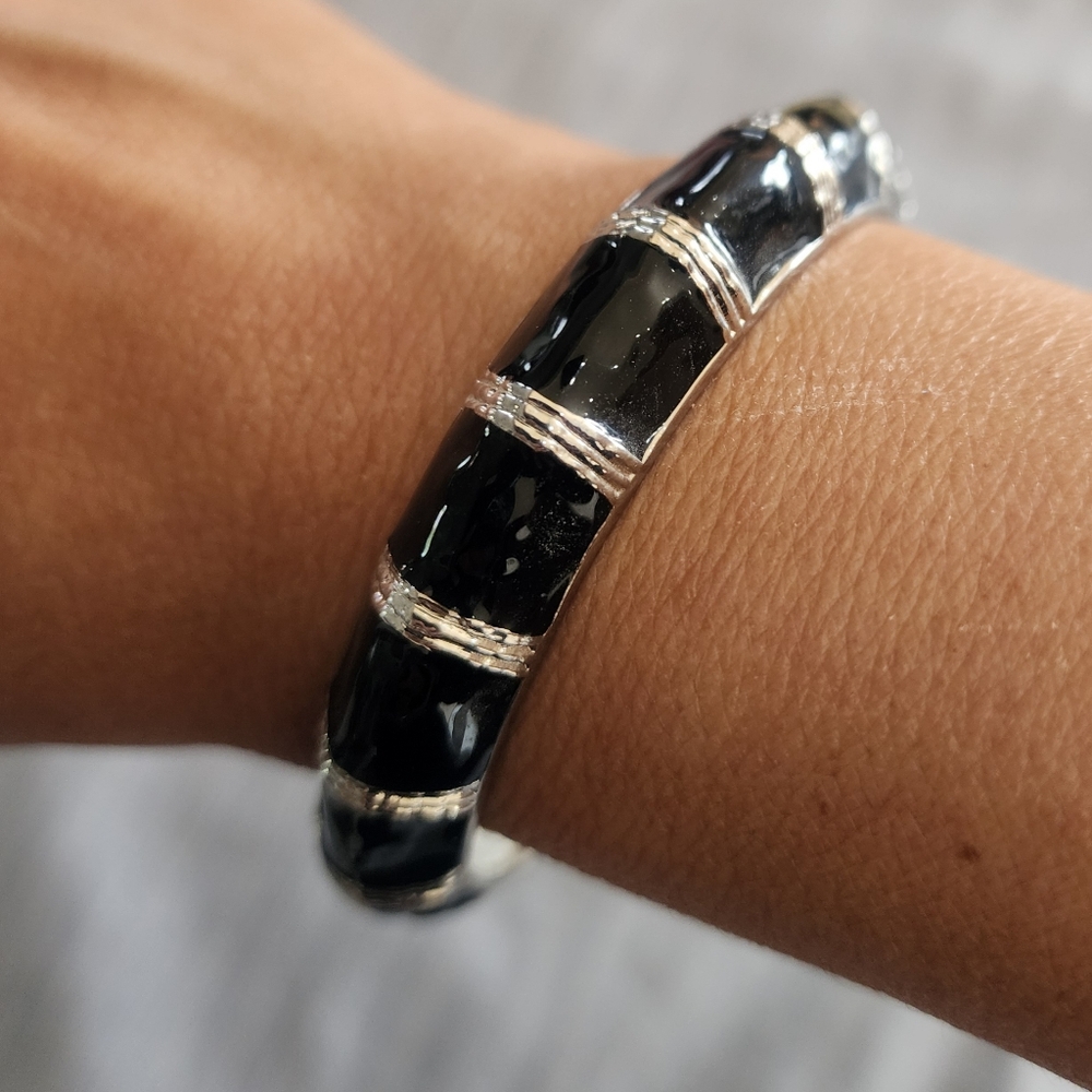Silver and Black Bangle